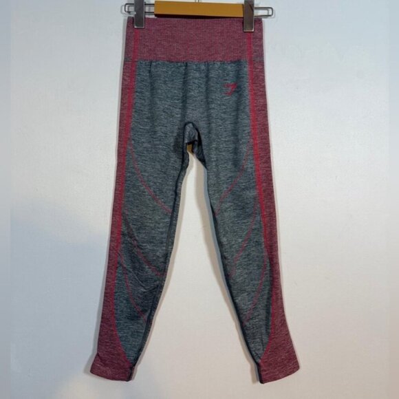Gymshark Energy+ Seamless Leggings Women’s Size S Charcoal Marl/Red - Picture 2 of 8